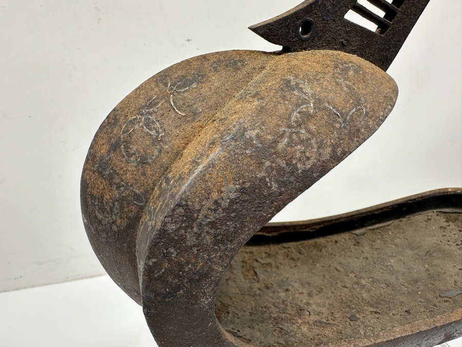 Just Added - Antique Japanese Cast Iron Samurai Stirrup (Abumi) 12W X 5D X 11H [Photo 2]