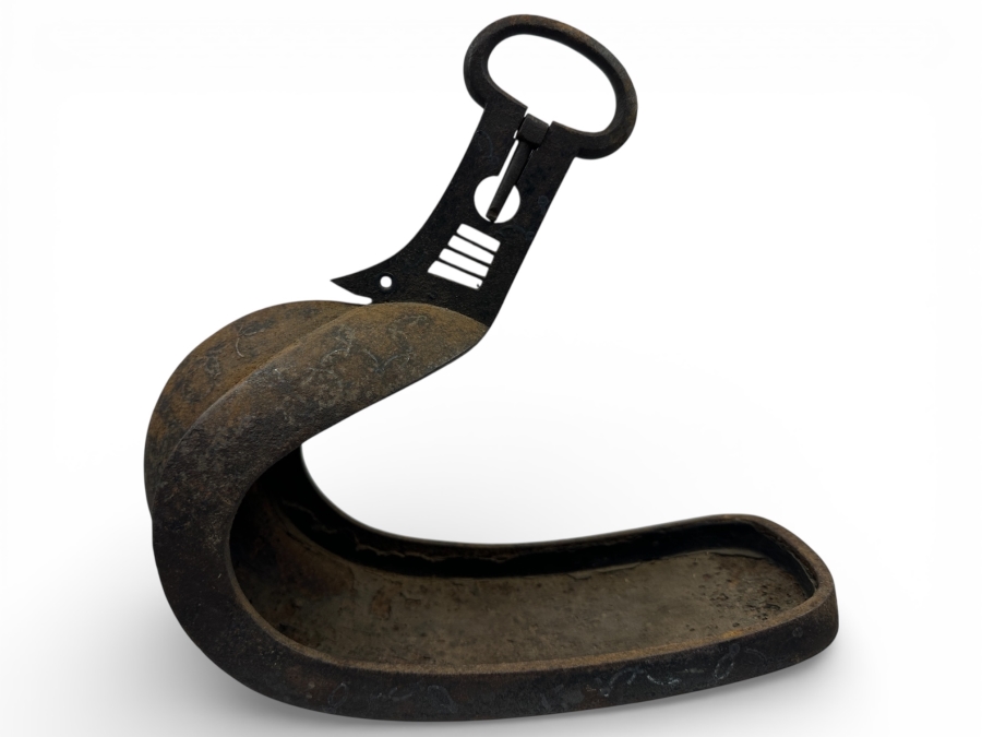 Just Added - Antique Japanese Cast Iron Samurai Stirrup (Abumi) 12W X 5D X 11H