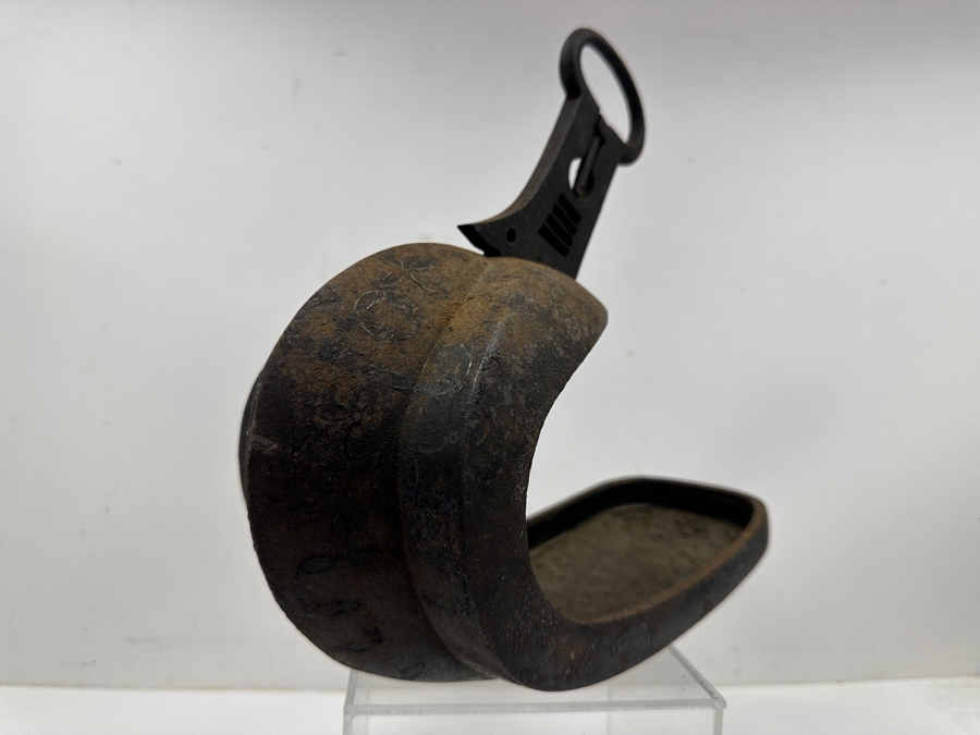 Just Added - Antique Japanese Cast Iron Samurai Stirrup (Abumi) 12W X 5D X 11H [Photo 5]