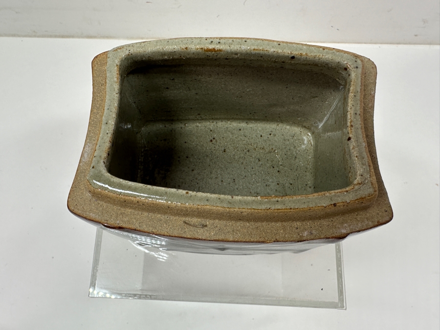 Just Added - Stunning Vintage Japanese Mingei Folk Art Pottery Box With Lid Potter Unknown 4.5'W X 3'D X 3.5'H [Photo 8]