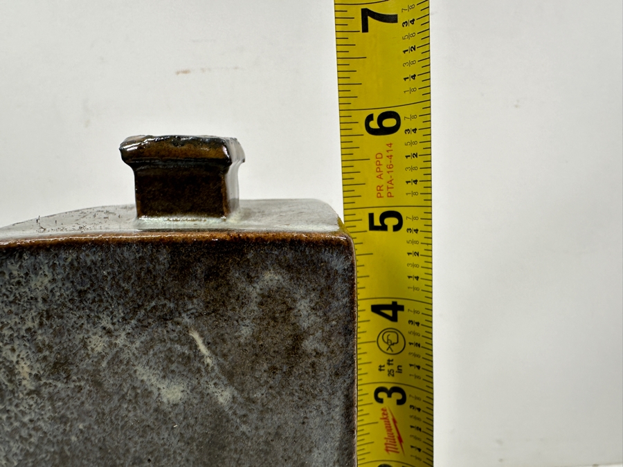 Just Added - Vintage Japanese Mingei Folk Art Pottery Square Bottle Potter Unknown 3'W X 6'H [Photo 9]