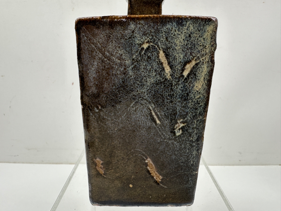 Just Added - Vintage Japanese Mingei Folk Art Pottery Square Bottle Potter Unknown 3'W X 6'H [Photo 5]