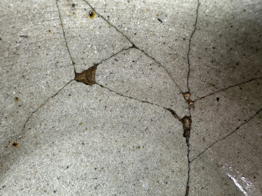 Just Added - Vintage Japanese Mingei Folk Art Pottery Bowl Repaired Using The Traditional Art Of Kintsugi Golden Joinery - Potter Unknown 6'W X 2.5'H [Photo 4]