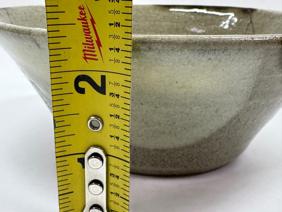 Just Added - Vintage Japanese Mingei Folk Art Pottery Bowl Repaired Using The Traditional Art Of Kintsugi Golden Joinery - Potter Unknown 6'W X 2.5'H [Photo 11]