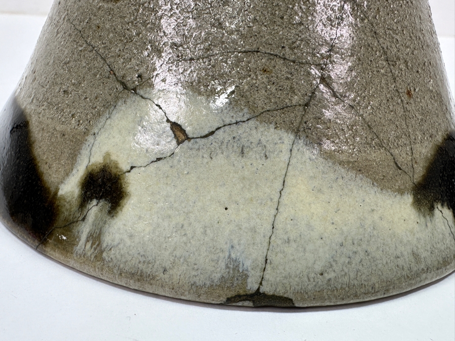 Just Added - Vintage Japanese Mingei Folk Art Pottery Bowl Repaired Using The Traditional Art Of Kintsugi Golden Joinery - Potter Unknown 6'W X 2.5'H [Photo 8]