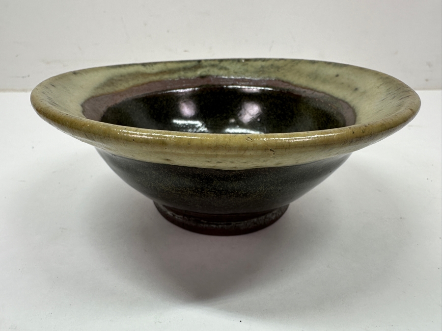 Just Added - Vintage Japanese Mingei Folk Art Pottery Tea Bowl Chawan - Potter Unknown 5.75'W X 2.25'H [Photo 4]