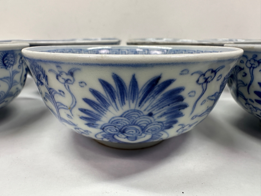 Just Added - Vintage Japanese Blue & White Arita Porcelain (14) 2.5'W X 1.75'H Cups & (4) 6' Dishes [Photo 9]