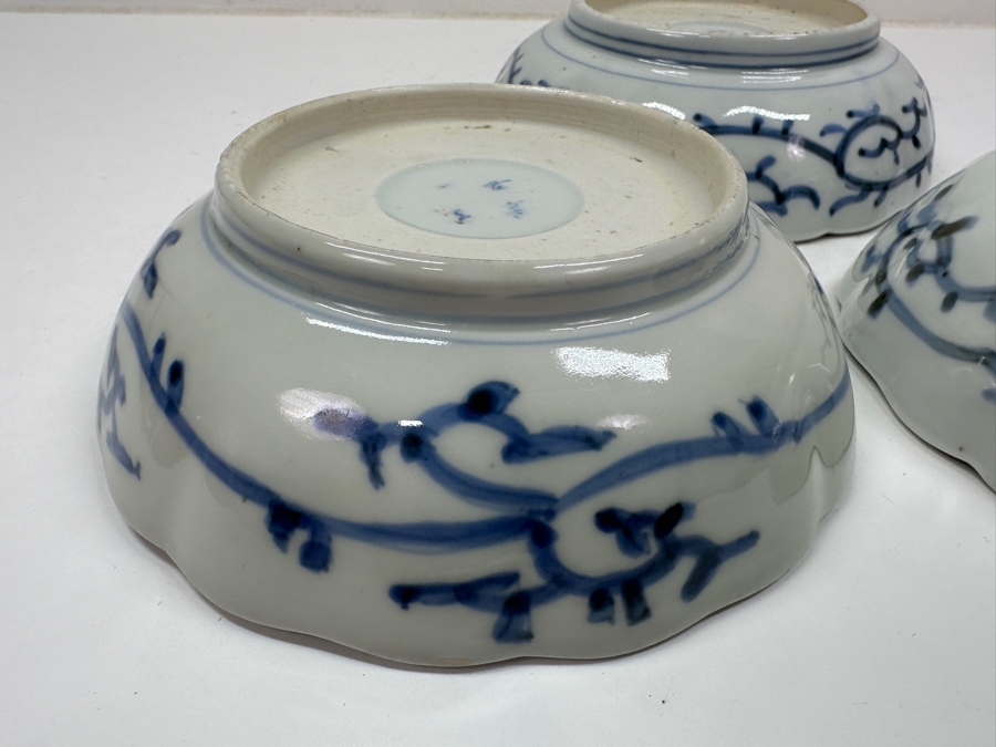 Just Added - (3) Japanese Blue & White Porcelain Imari Arita Dishes 5.75'W [Photo 11]