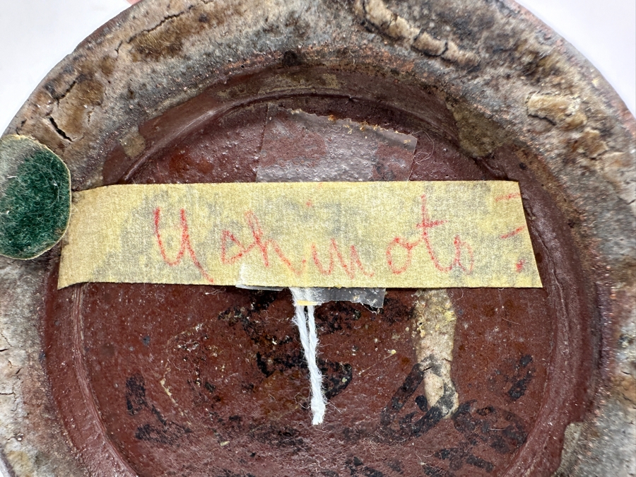 Just Added - Vintage Japanese Ushinoto Ware Mingei Folk Art Pottery Bottle (Neck Of Bottle Has Been Repaired) 8.5'H [Photo 11]