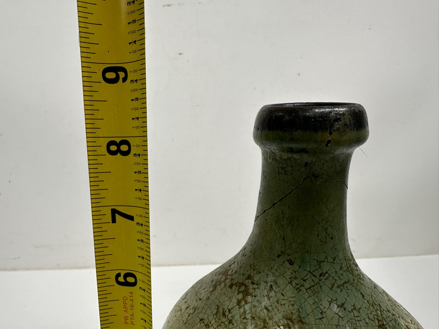 Just Added - Vintage Japanese Ushinoto Ware Mingei Folk Art Pottery Bottle (Neck Of Bottle Has Been Repaired) 8.5'H [Photo 13]