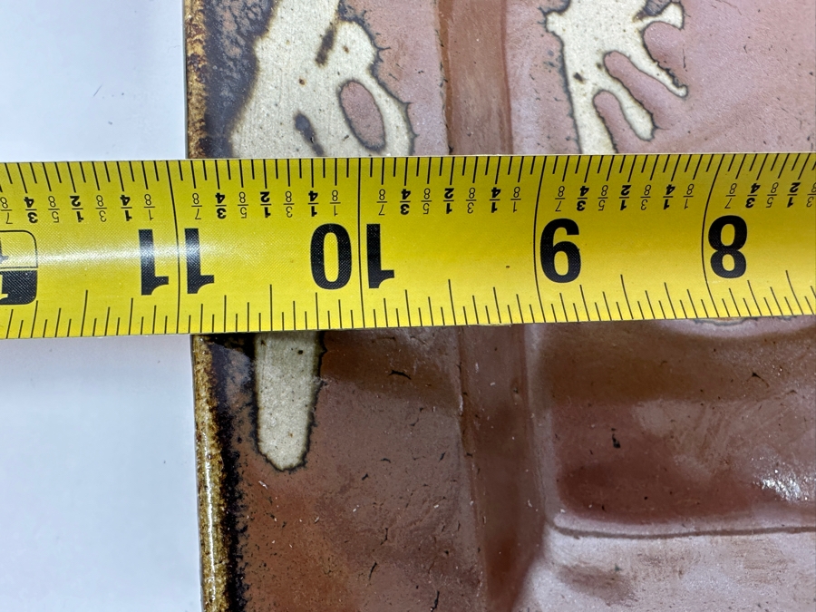 Just Added - Attributed To Shoji Hamada (1894-1978, Japanese) Original Studio Pottery Square Plate Vintage 11'W X 2.25'H - Est. $2,500-$6,000 (Note Chip In Corner) Similar Glaze To His Bottle In This Sale - See Photos For Similar Shoji's Square Plate [Photo 8]