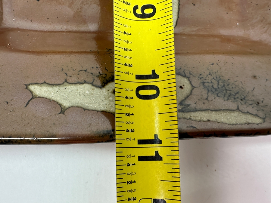 Just Added - Attributed To Shoji Hamada (1894-1978, Japanese) Original Studio Pottery Square Plate Vintage 11'W X 2.25'H - Est. $2,500-$6,000 (Note Chip In Corner) Similar Glaze To His Bottle In This Sale - See Photos For Similar Shoji's Square Plate [Photo 9]