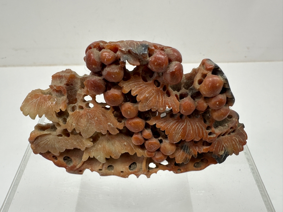 Just Added - Old Chinese Hand Carved Stone Sculpture Grapevine Motif 4'W X 2.5'H [Photo 3]