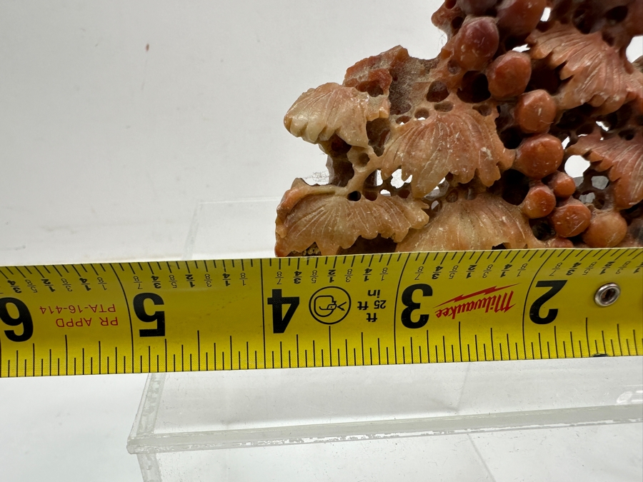 Just Added - Old Chinese Hand Carved Stone Sculpture Grapevine Motif 4'W X 2.5'H [Photo 6]