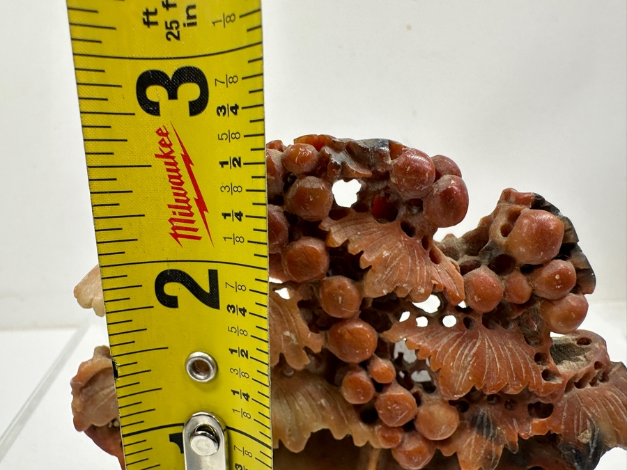 Just Added - Old Chinese Hand Carved Stone Sculpture Grapevine Motif 4'W X 2.5'H [Photo 7]