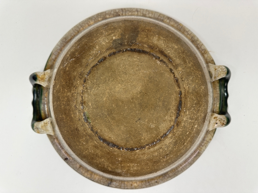 Just Added - Vintage Japanese Donabe Earthenware Cooking Pot With Hand Painted Floral Design 13'W X 6'H [Photo 7]