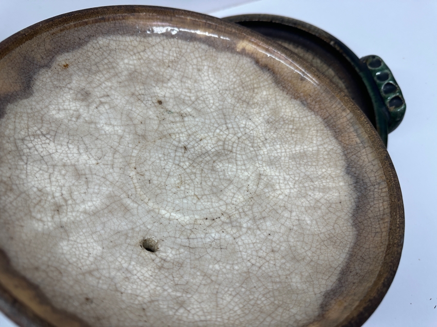 Just Added - Vintage Japanese Donabe Earthenware Cooking Pot With Hand Painted Floral Design 13'W X 6'H [Photo 5]