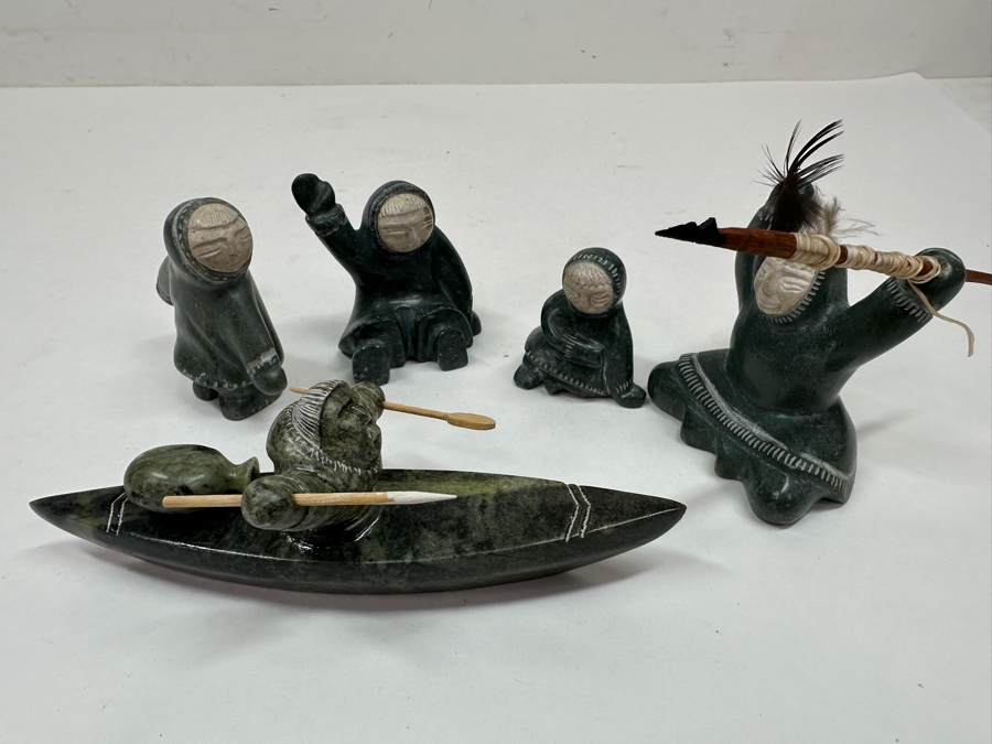 Just Added - Collection Of (5) Alaskan Inuit Soapstone Carvings [Photo 14]