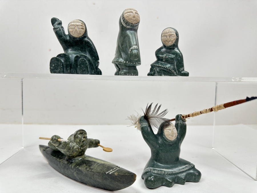 Just Added - Collection Of (5) Alaskan Inuit Soapstone Carvings [Photo 2]