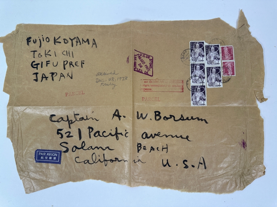 Collection Of (13) Hand Signed Hand Written Postcards From Professor Fujio Koyama (1900-1975) In The Sixties (A Japanese Scholar Of Japanese And Chinese Pottery & Porcelain And Potter Himself) [Photo 24]