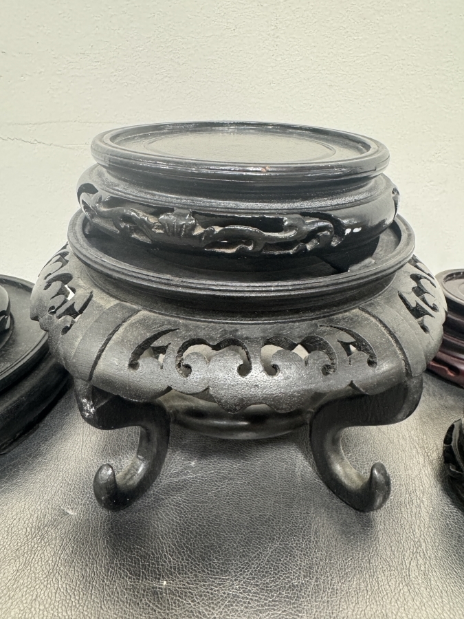 Just Added - (17) Chinese Wooden Hand-Carved Pedestal Display Stands 2'W - 7.5'W [Photo 4]