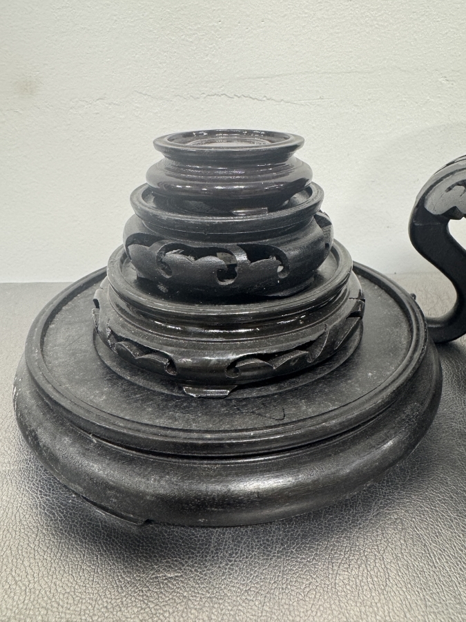 Just Added - (17) Chinese Wooden Hand-Carved Pedestal Display Stands 2'W - 7.5'W [Photo 3]