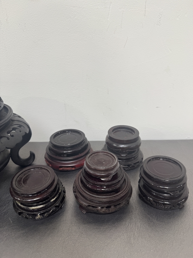 Just Added - (17) Chinese Wooden Hand-Carved Pedestal Display Stands 2'W - 7.5'W [Photo 5]