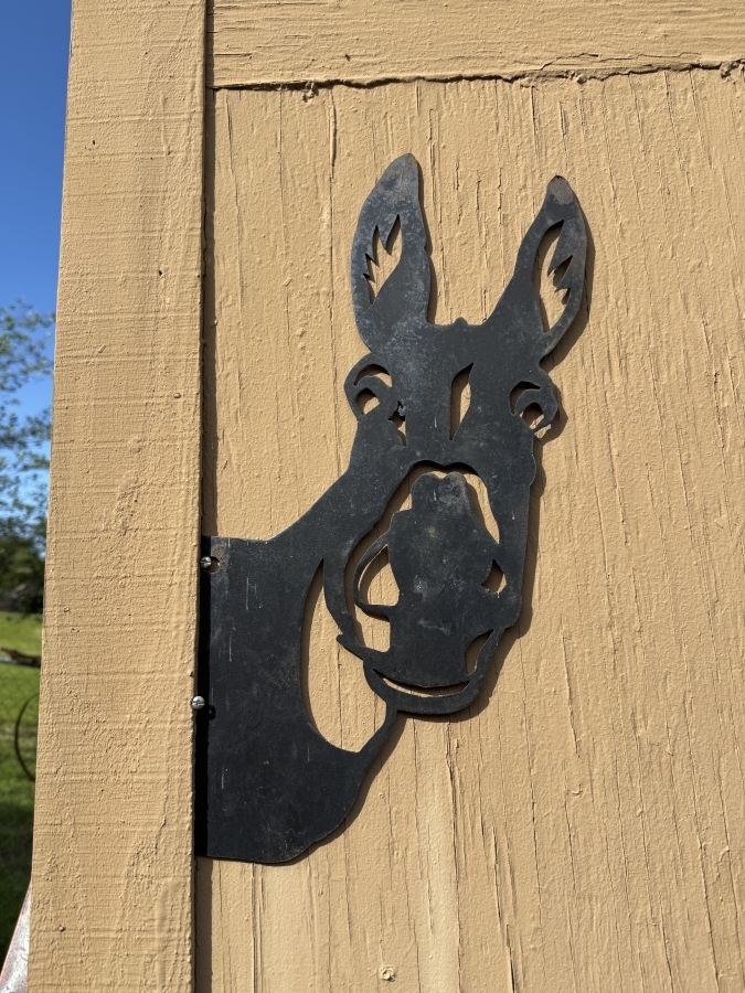 Just Added - Metal Peeping Donkey Wall Art Piece 18'H x 12'W