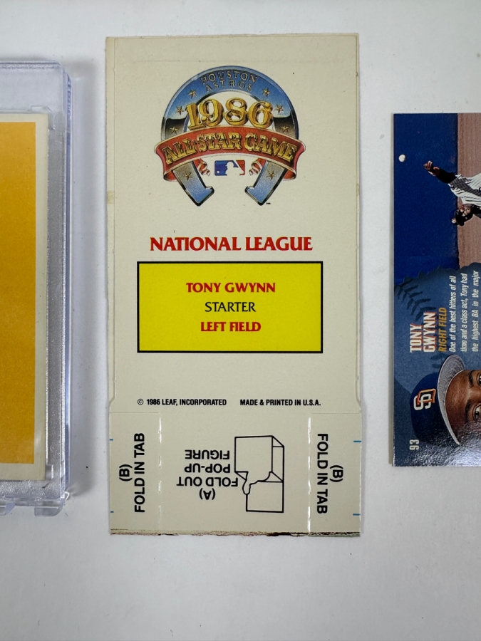 Collection Of Vintage Tony Gwynn Baseball Cards Featuring His Rookie Card From The 1980s - Early 1990s Including Cards From Topps, Donruss, Upper Deck, And Pinnacle [Photo 11]