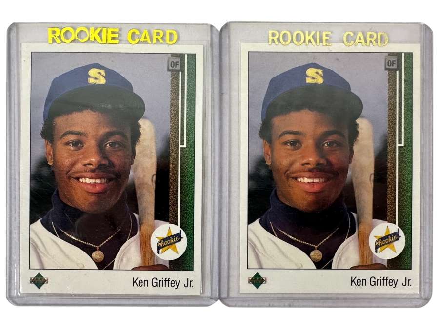(2) 1989 Upper Deck #1 Ken Griffey Jr. Rookie Baseball Card