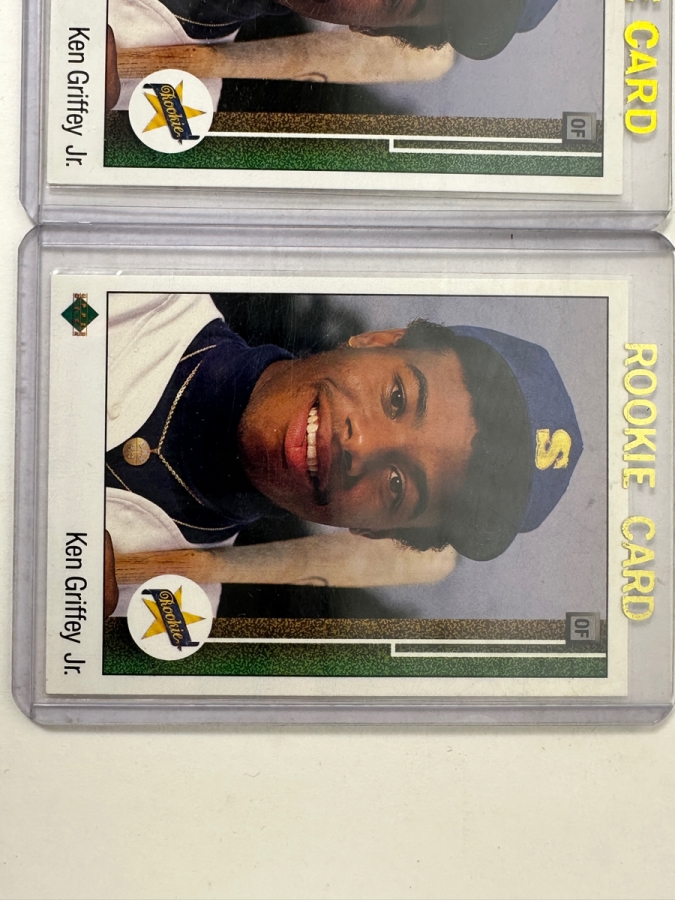 (2) 1989 Upper Deck #1 Ken Griffey Jr. Rookie Baseball Card [Photo 2]