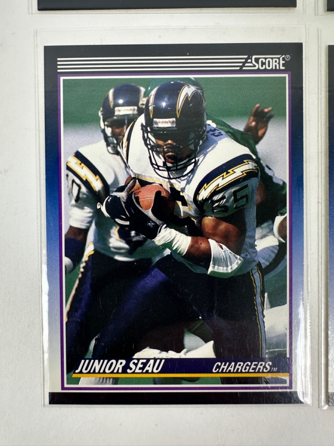 Set of (4) 1990 Score Supplemental #65T Junior Seau Rookie Football Cards
 [Photo 2]