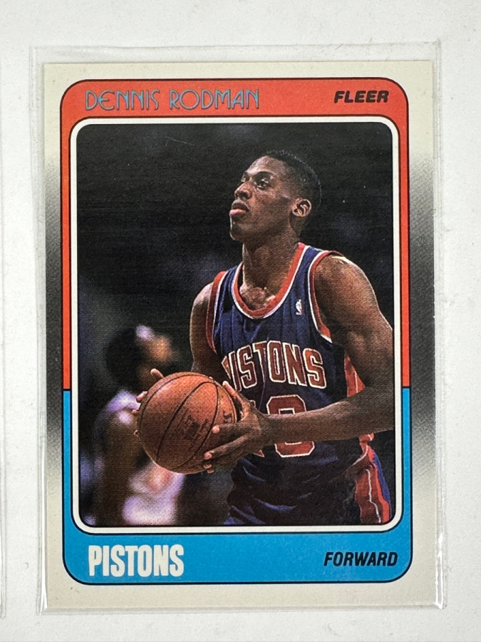 (2) Dennis Rodman Basketball Cards Including 1996-97 Topps Stadium Club Special Forces Insert (#SF10) And 1988-89 Fleer Rookie Card (#43) [Photo 2]