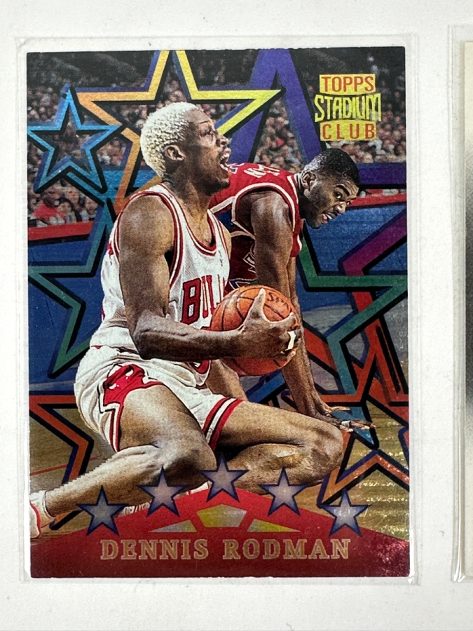 (2) Dennis Rodman Basketball Cards Including 1996-97 Topps Stadium Club Special Forces Insert (#SF10) And 1988-89 Fleer Rookie Card (#43) [Photo 3]