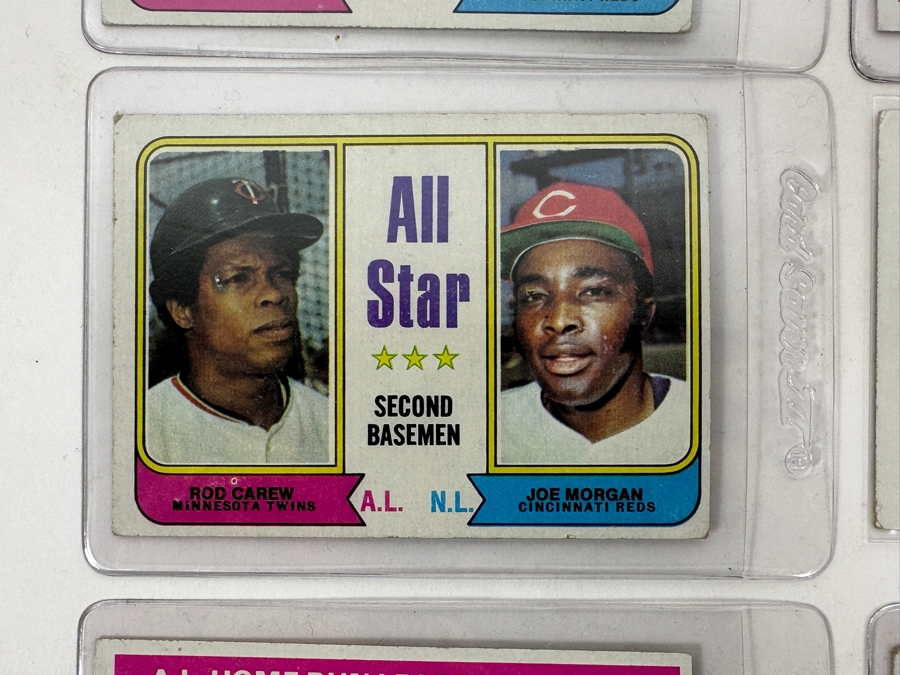 1974 Topps #202 1973 Home Run Leaders Reggie Jackson and Willie Stargell, #203 RBI Leaders; 1974 Topps 'All-Star' Cards with Rod Carew, Joe Morgan, and Pete Rose
 [Photo 3]