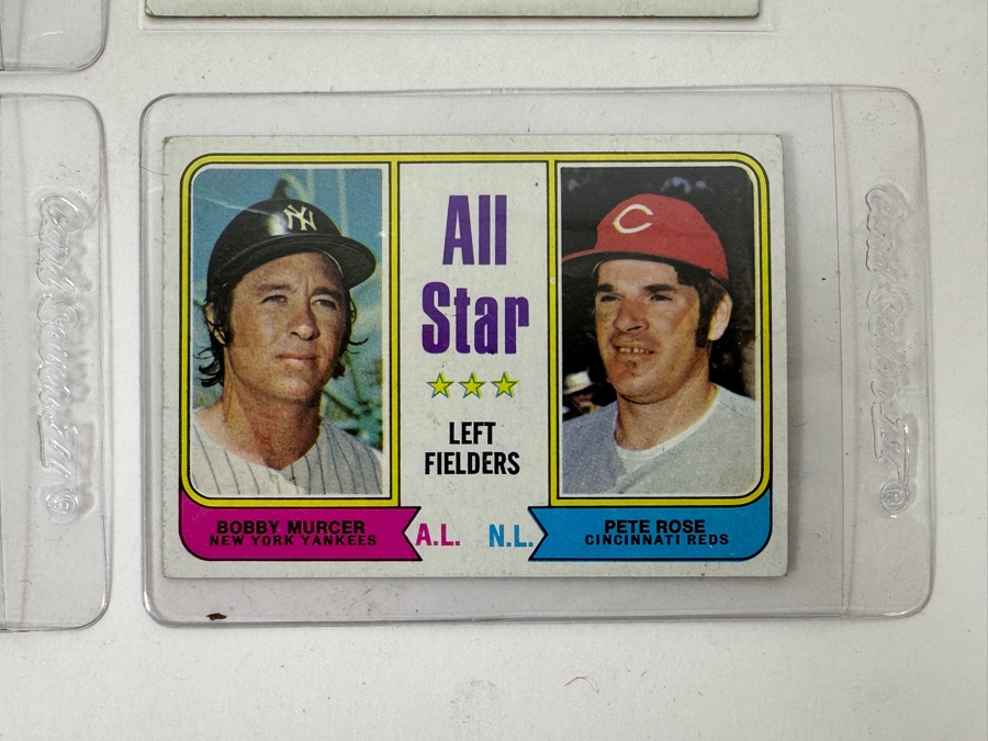 1974 Topps #202 1973 Home Run Leaders Reggie Jackson and Willie Stargell, #203 RBI Leaders; 1974 Topps 'All-Star' Cards with Rod Carew, Joe Morgan, and Pete Rose
 [Photo 5]