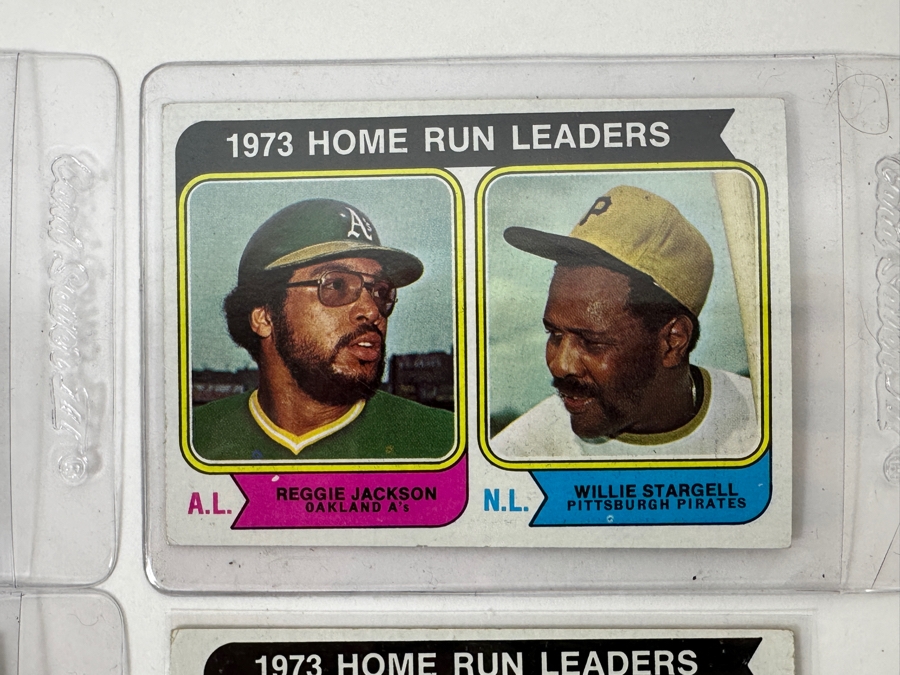 1974 Topps #202 1973 Home Run Leaders Reggie Jackson and Willie Stargell, #203 RBI Leaders; 1974 Topps 'All-Star' Cards with Rod Carew, Joe Morgan, and Pete Rose
 [Photo 7]