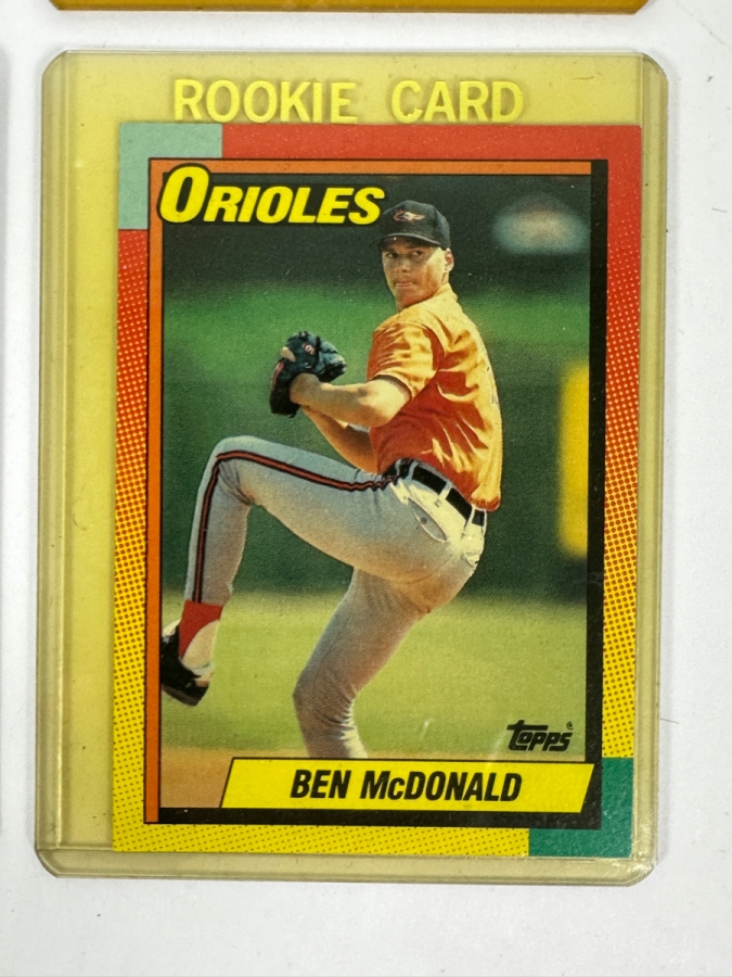 (6) Rookie Baseball Cards: 1990 Bowman Frank Thomas Rookie Card, 1991 O-Pee-Chee Premier Frank Thomas Rookie Card, 1987 Fleer Barry Bonds Rookie Card, 1964 Topps Bill McCool Card, 1997 Bowman's Best Scott Rolen Card, And 1990 Fleer Ben McDonald Card [Photo 8]