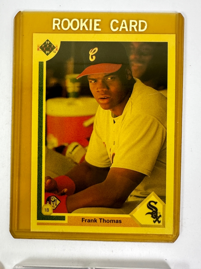 (6) Rookie Baseball Cards: (2) 1990 Leaf #220 Sammy Sosa Rookie Cards, 1991 Upper Deck #246 Frank Thomas Card, 1991 Topps Major League Debut #45 Card, Bo Jackson Rookie Card and 1989 Upper Deck #1 Ken Griffey Jr. Rookie Card [Photo 4]