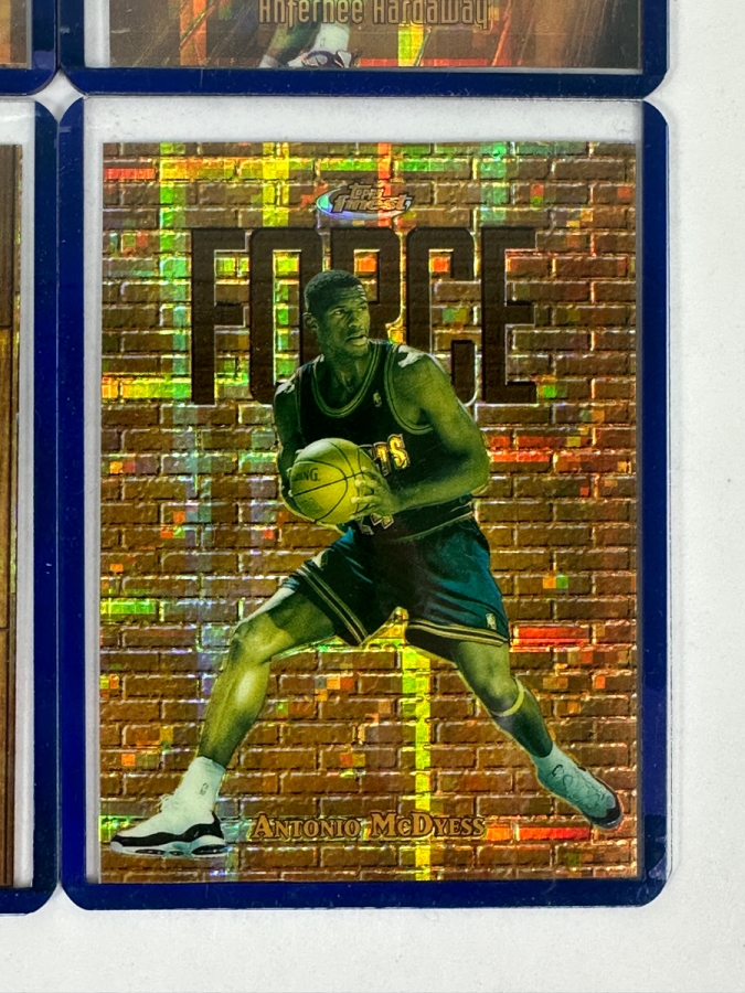 1993-94 Topps Finest Basketball Refractor Cards Featuring Dominique Wilkins, Anthony Mason, Anfernee Hardaway, Joe Smith, Marcus Camby, and Antonio McDyess [Photo 2]