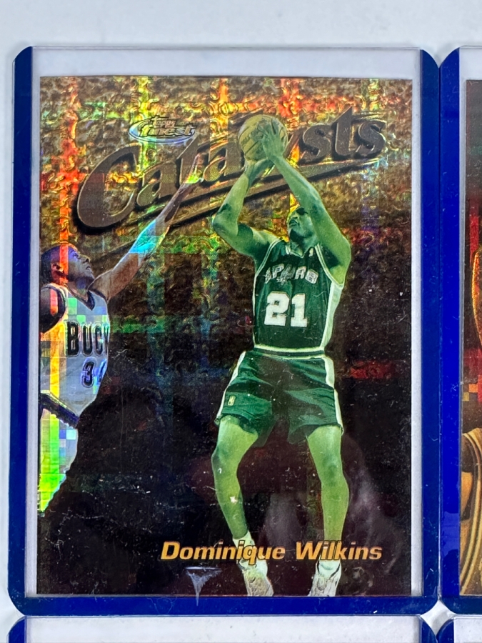 1993-94 Topps Finest Basketball Refractor Cards Featuring Dominique Wilkins, Anthony Mason, Anfernee Hardaway, Joe Smith, Marcus Camby, and Antonio McDyess [Photo 5]