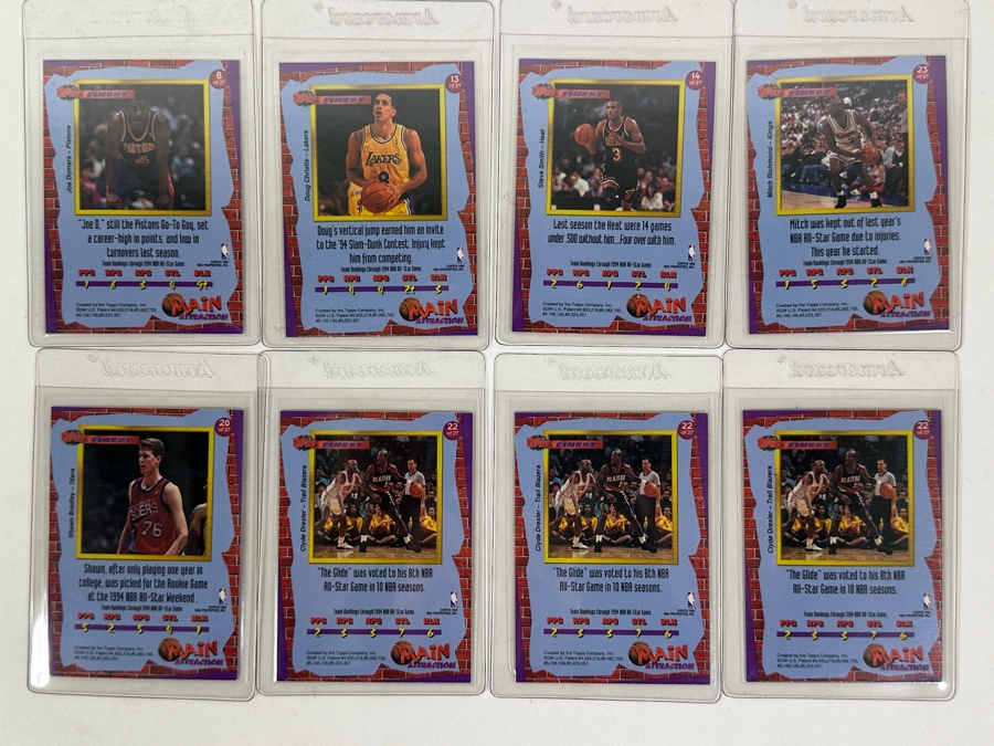1993-94 Topps Main Attraction Finest Set Including Clyde Drexler, Mitch Richmond,  Joe Dumars, Doug Christie, Shawn Bradley and Steve Smith  
 [Photo 8]