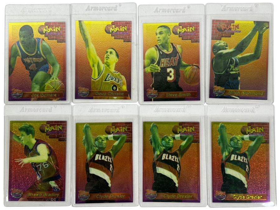 1993-94 Topps Main Attraction Finest Set Including Clyde Drexler, Mitch Richmond,  Joe Dumars, Doug Christie, Shawn Bradley and Steve Smith  
