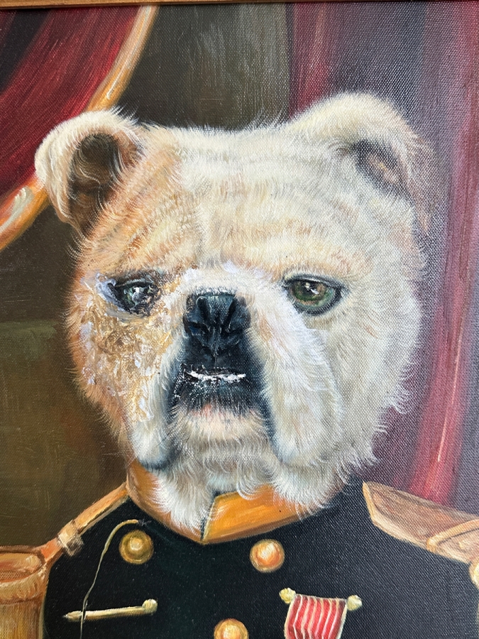 'The General' Dog Original Artwork On Canvas 20' x 24' Framed: 32' x 36' [Photo 4]