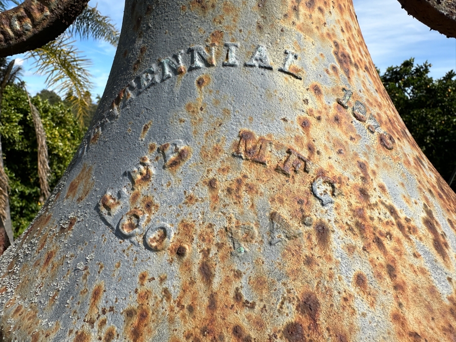 Antique 1876 Centennial Cast Iron Eagle Bell by L.E.B MFG Co. (Lebanon Manufacturing Co.) Lebanon Pennsylvania - Church / School Bell 48'W x 88'H [Photo 4]