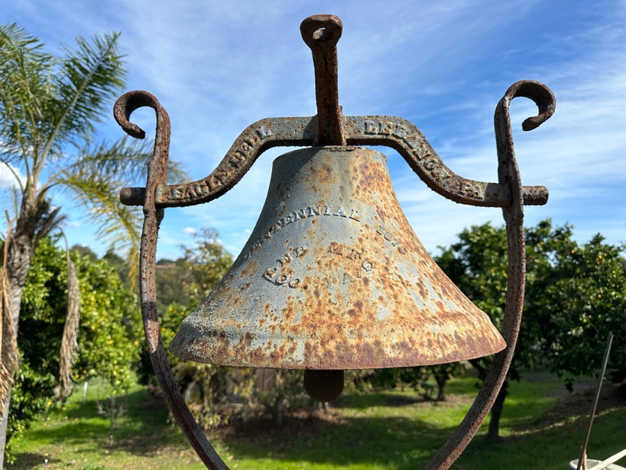 Antique 1876 Centennial Cast Iron Eagle Bell by L.E.B MFG Co. (Lebanon Manufacturing Co.) Lebanon Pennsylvania - Church / School Bell 48'W x 88'H [Photo 2]
