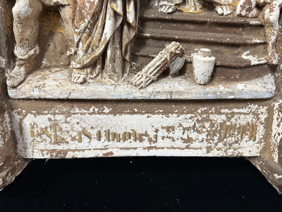 Vintage Plaster Relief Plaque Depicting A Scene From The Passion Of Christ 16'W x 3'D x 24'H [Photo 6]