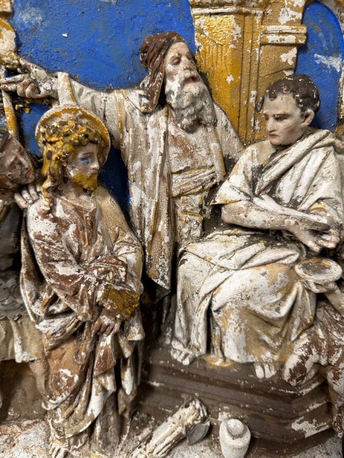 Vintage Plaster Relief Plaque Depicting A Scene From The Passion Of Christ 16'W x 3'D x 24'H [Photo 3]