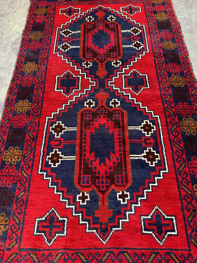 Handmade Afghan Teimani Tribal Accent Rug 43'W x 79'H [Photo 2]