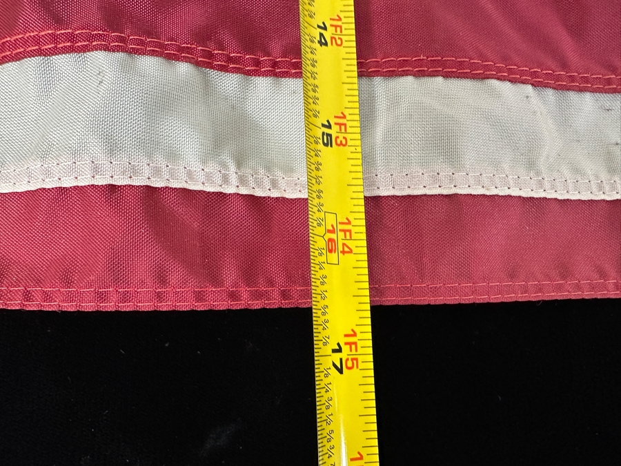 Vintage American NYL-GLO Yacht Ensign Flag 25'W x 16.5'H - Wooden Pole: 35.5'L [Photo 5]